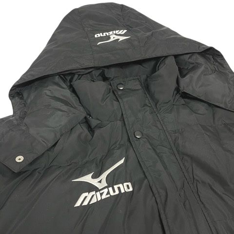 ミズノ MIZUNO ベンチコート ダウン ロングコート ロゴ 刺繍 L 黒
