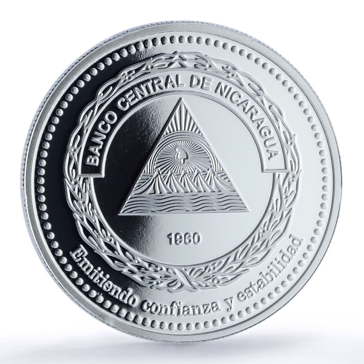 ニカラグア 60コルドバ中央銀行 KM 135 a ビル PR 70 PCGS 銀貨 2020