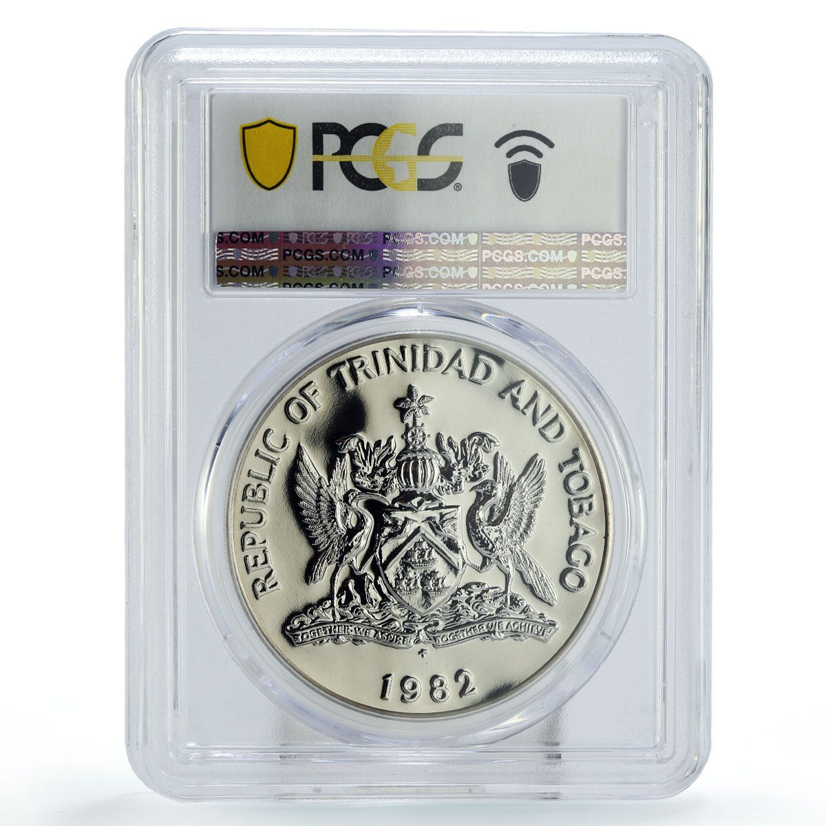 トリニダード・トバゴ 10ドル 独立20周年記念旗 MS69 PCGS CuNi コイン