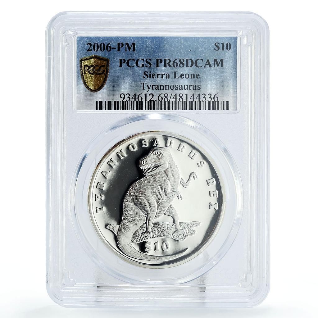 シエラ ル 10ドル ティラノサウルス 恐竜 動物相 PR 68 PCGS 銀貨 2006年