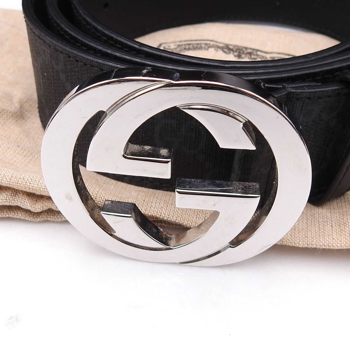GUCCI】グッチ インターロッキングG スプリーム キャンバス ベルト