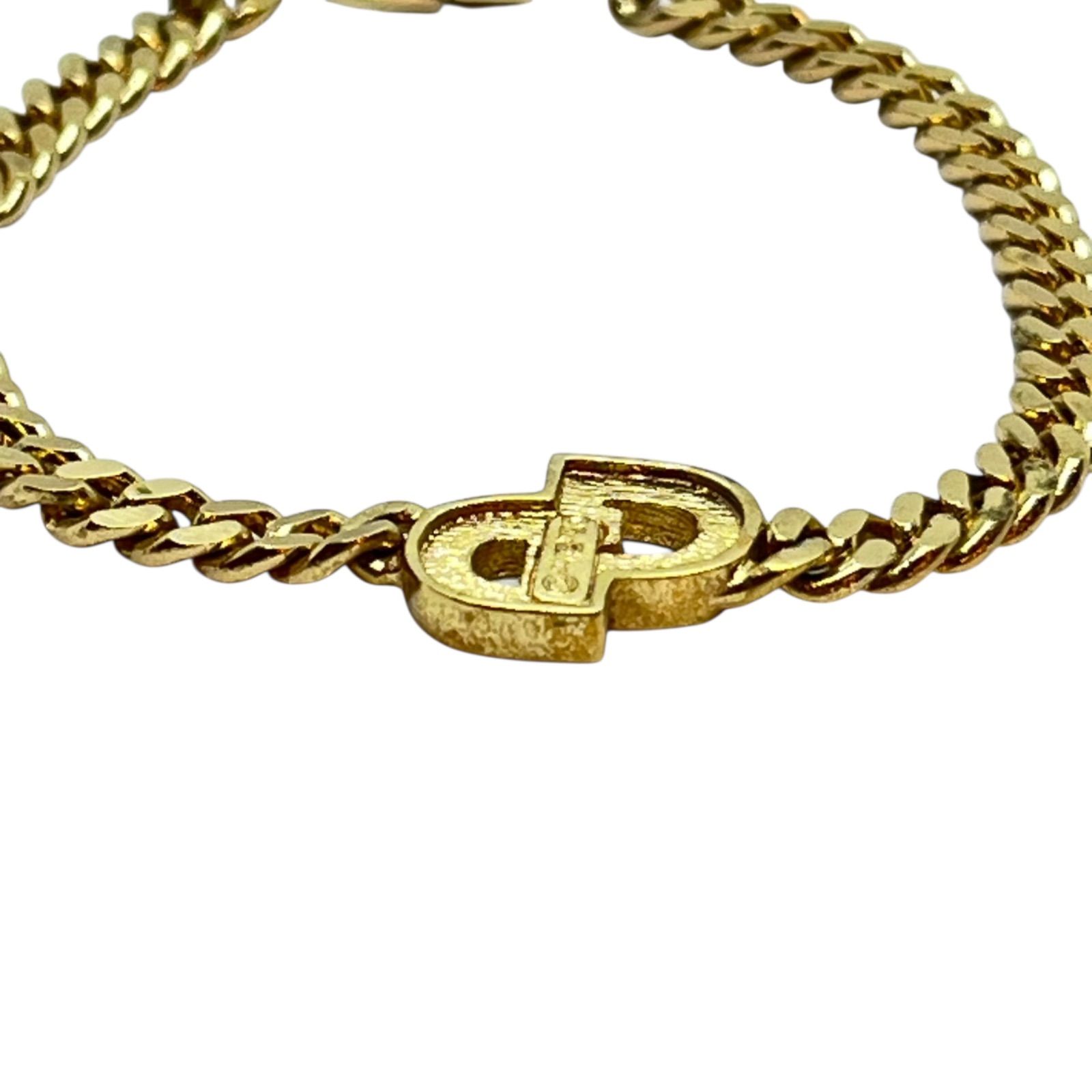 【クリスチャン・ディオール　ブレスレット】GP ラインストーン　シンプル　ロゴ 管2511-605】Christian Dior クリスチャンディオール ロゴ 喜平 ライン