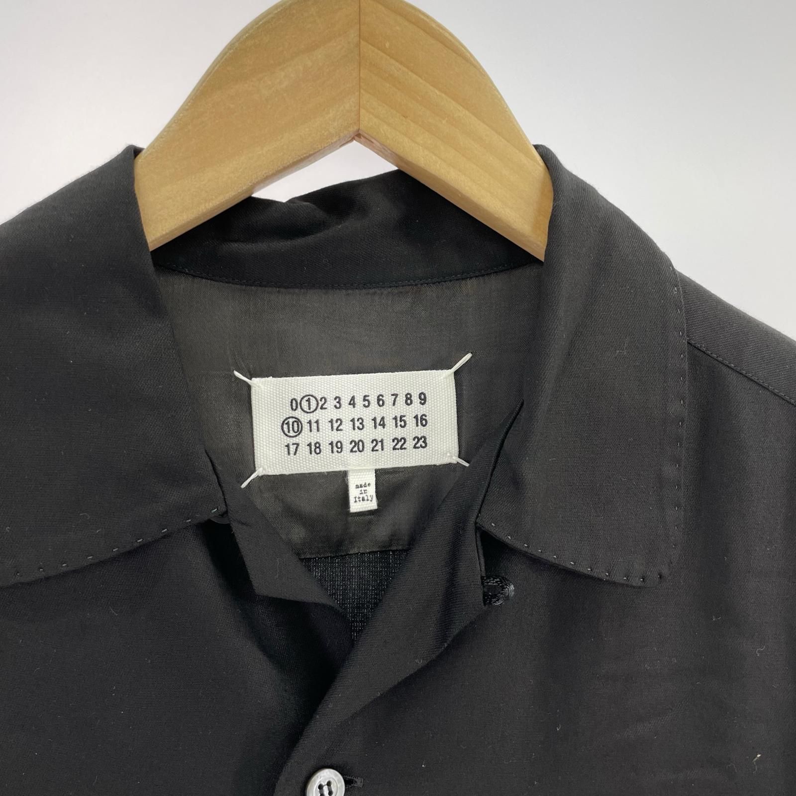 MAISON 24 SS ﾚｰﾖﾝｵｰﾌﾟﾝｶﾗｰｼｬﾂ 48 ﾌﾞﾗｯｸ