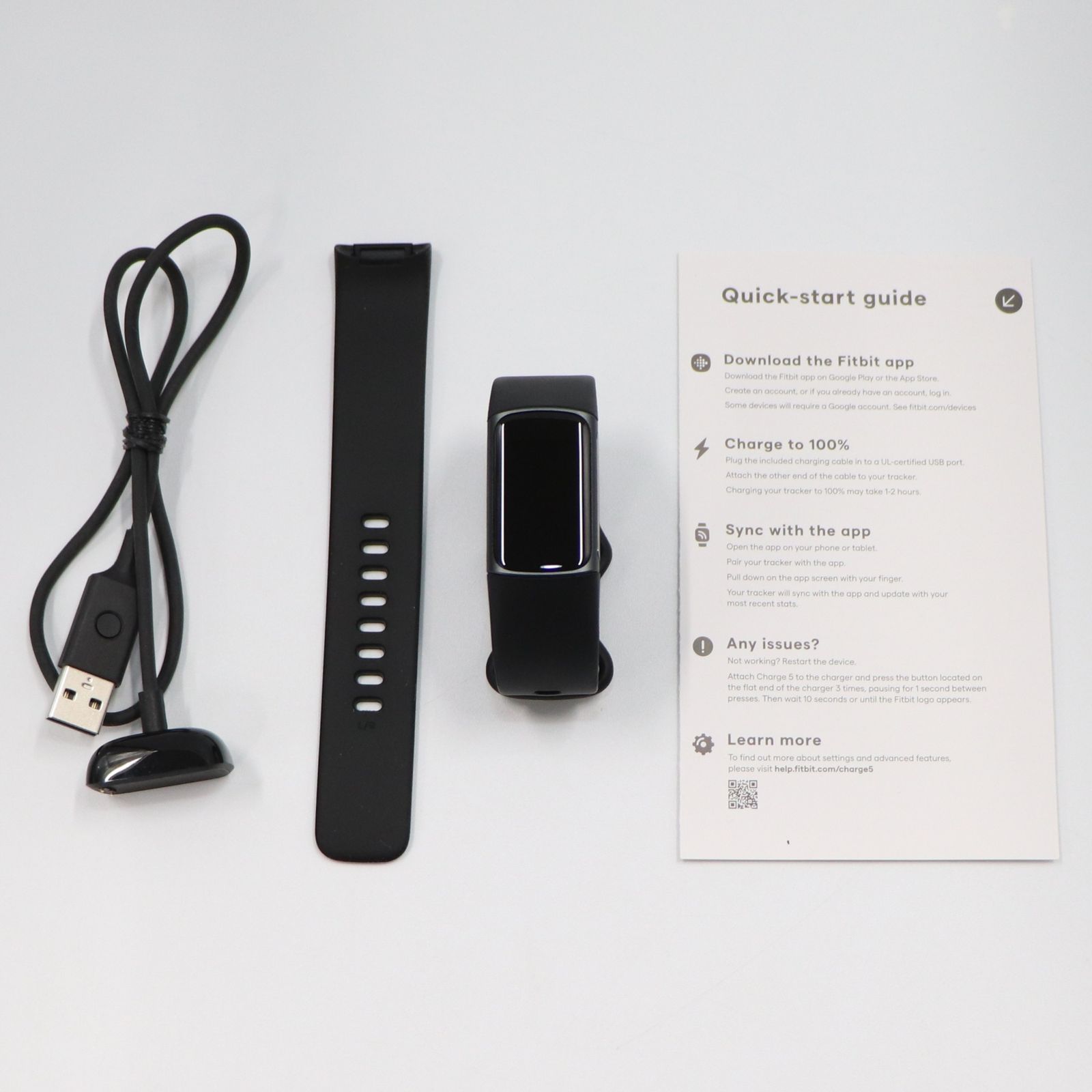 Fitbit Charge5 GPS搭載フィットネストラッカー ブラック L/Sサイズ 