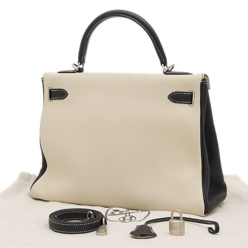 エルメス ケリー32 内縫い トゴ クレ/ブラック マットシルバー金具 Z