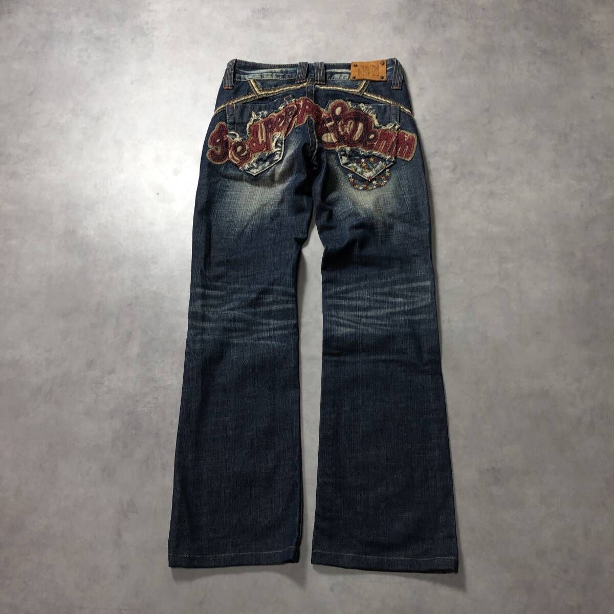 WH085○RED PEPPER：刺繍ブーツカットデニム ○25○ インディゴ フレア