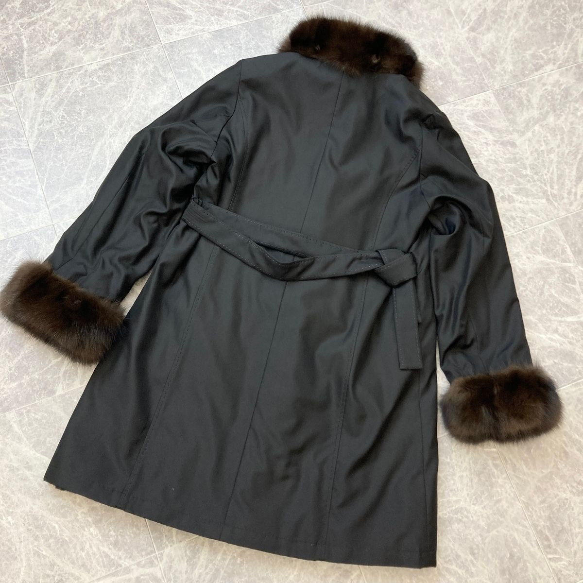 mila schon ミラショーン リバーシブル ウィーゼル ファー シルク 毛皮