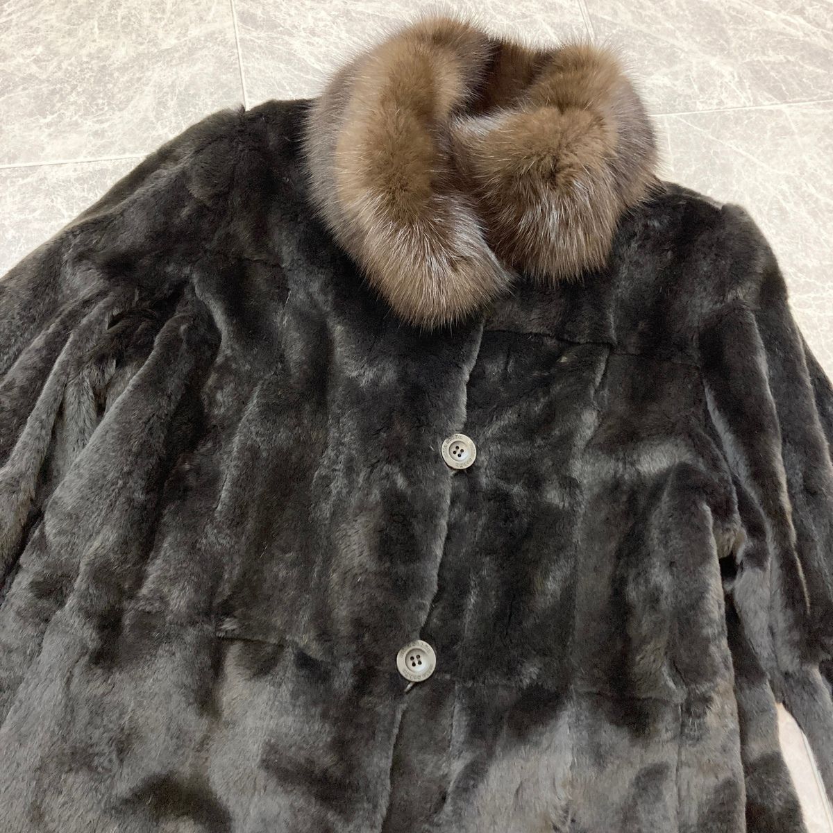 mila schon ミラショーン リバーシブル ウィーゼル ファー シルク 毛皮