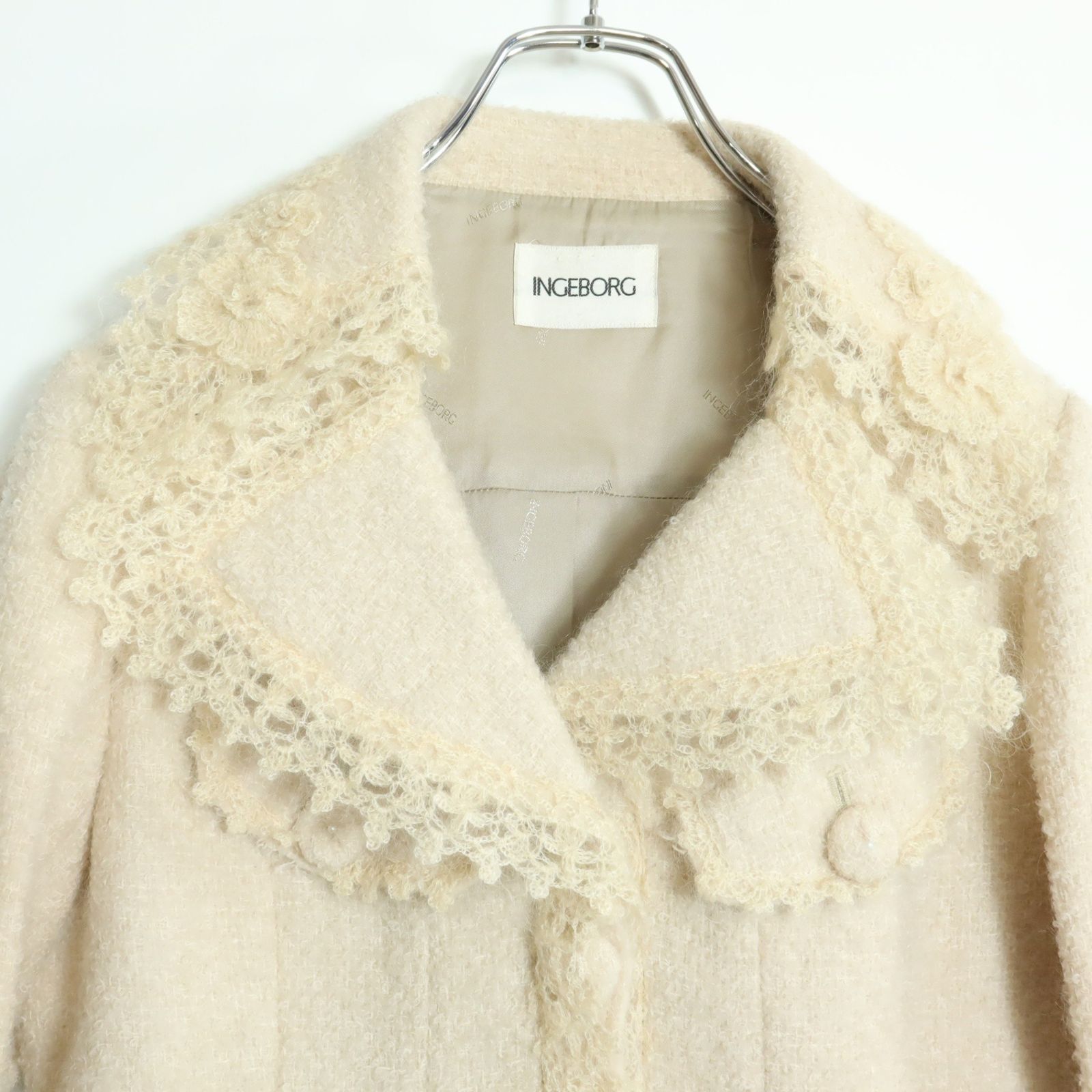 美品】インゲボルグ☆モチーフ付き♪大人可愛いふんわりジャケット