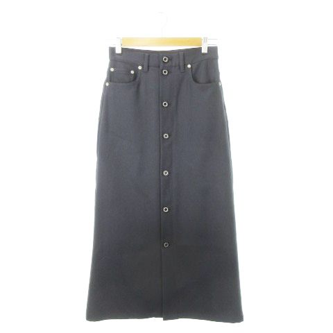 ダイリク DAIRIKU ミッドウエスト渋谷 MIDWEST LONG SKIRT タイトスカート ロング フロントボタン スリット 25 紺 ネイビー 22 AW MID 3 AH 23 GY 55
