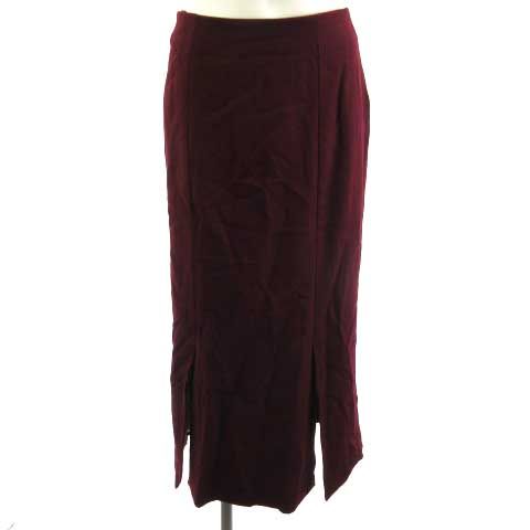 シビラ SYBILLA GBHAP-05290 タックスリットウールスカート ミモレ丈 ボルドー M