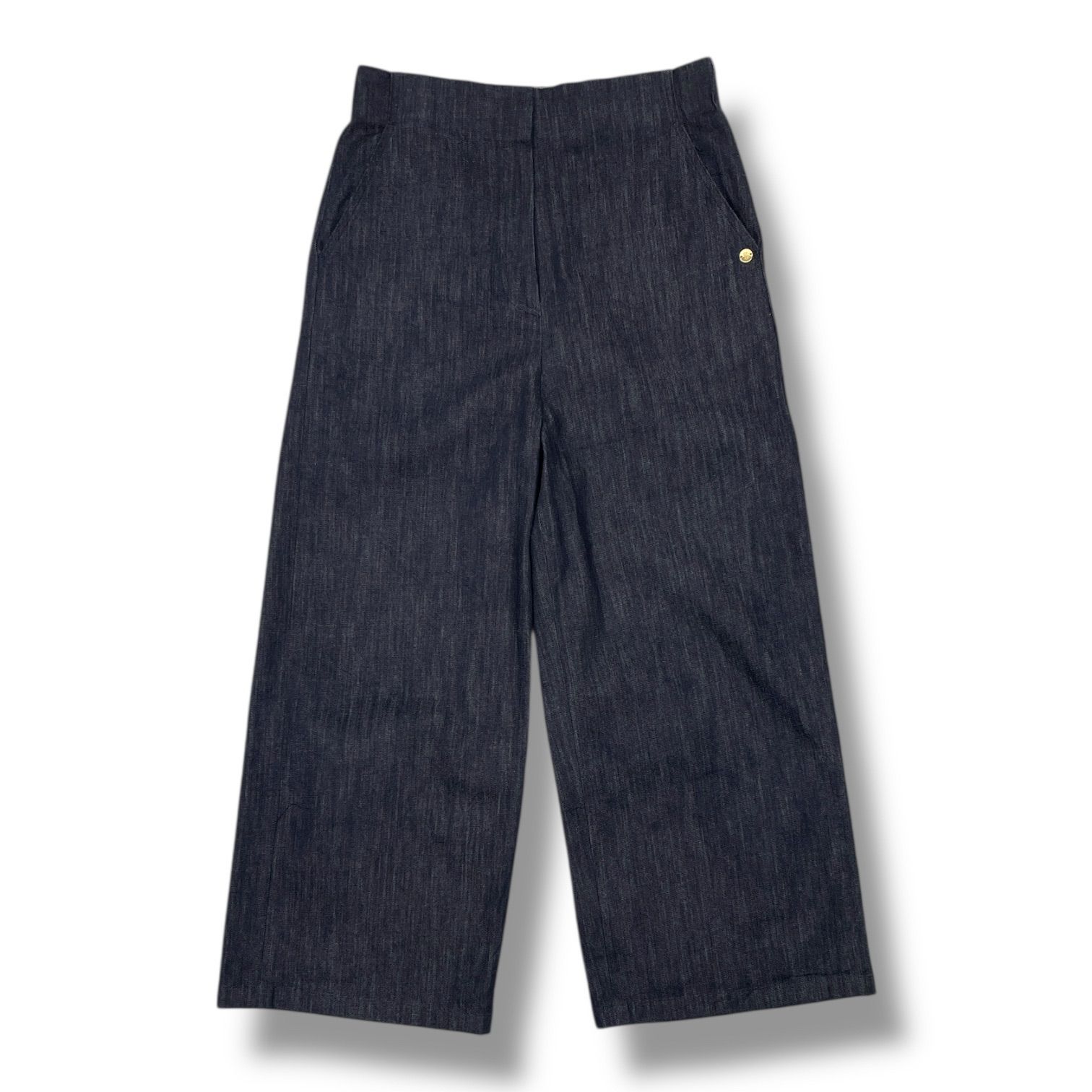 Leilian レリアン ガウチョパンツ ワイドパンツ デニム地 ハイウエスト