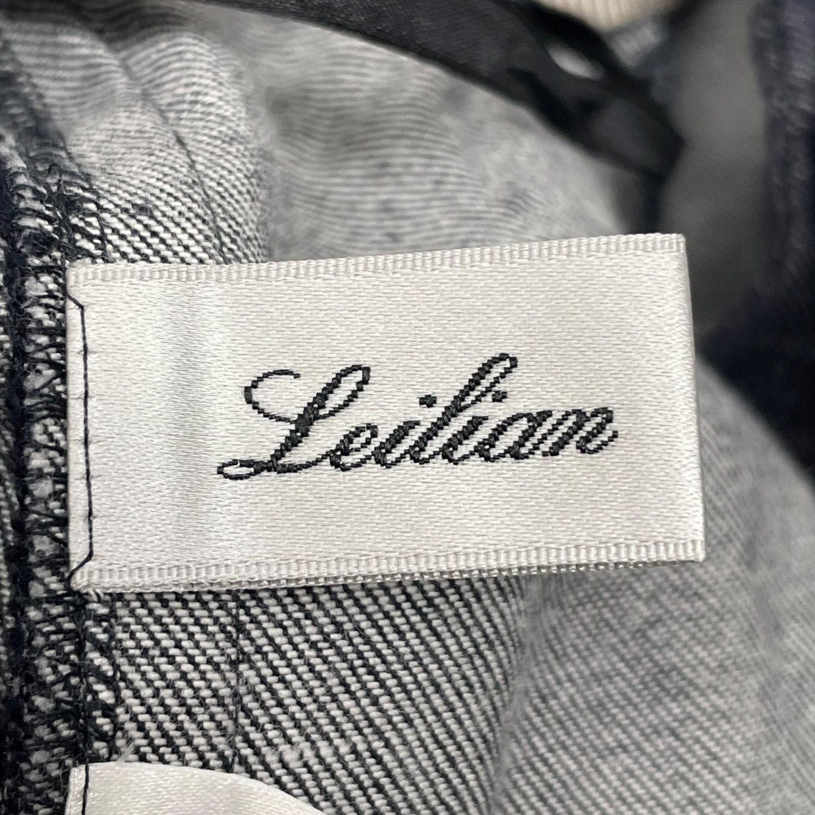  Leilian レリアン ガウチョパンツ ワイドパンツ デニム地 ハイウエスト ウエストゴム 1025 00802 黒 ブラック 11号 レディース 通年 ゴーゴー古着マルイファミリー 18 No 287 ガウチョパンツ パンツ