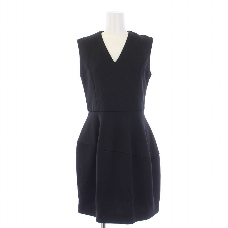 ヨーコチャン YOKO CHAN ワンピース ひざ丈 ノースリーブ Vネック 38 M