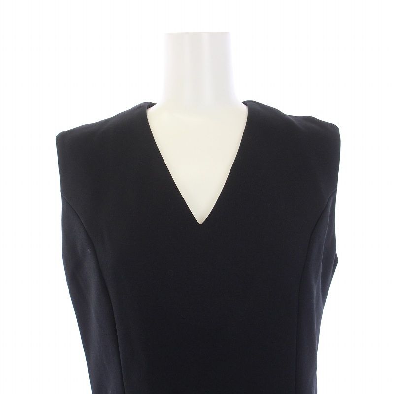 ヨーコチャン YOKO CHAN ワンピース ひざ丈 ノースリーブ Vネック 38 M