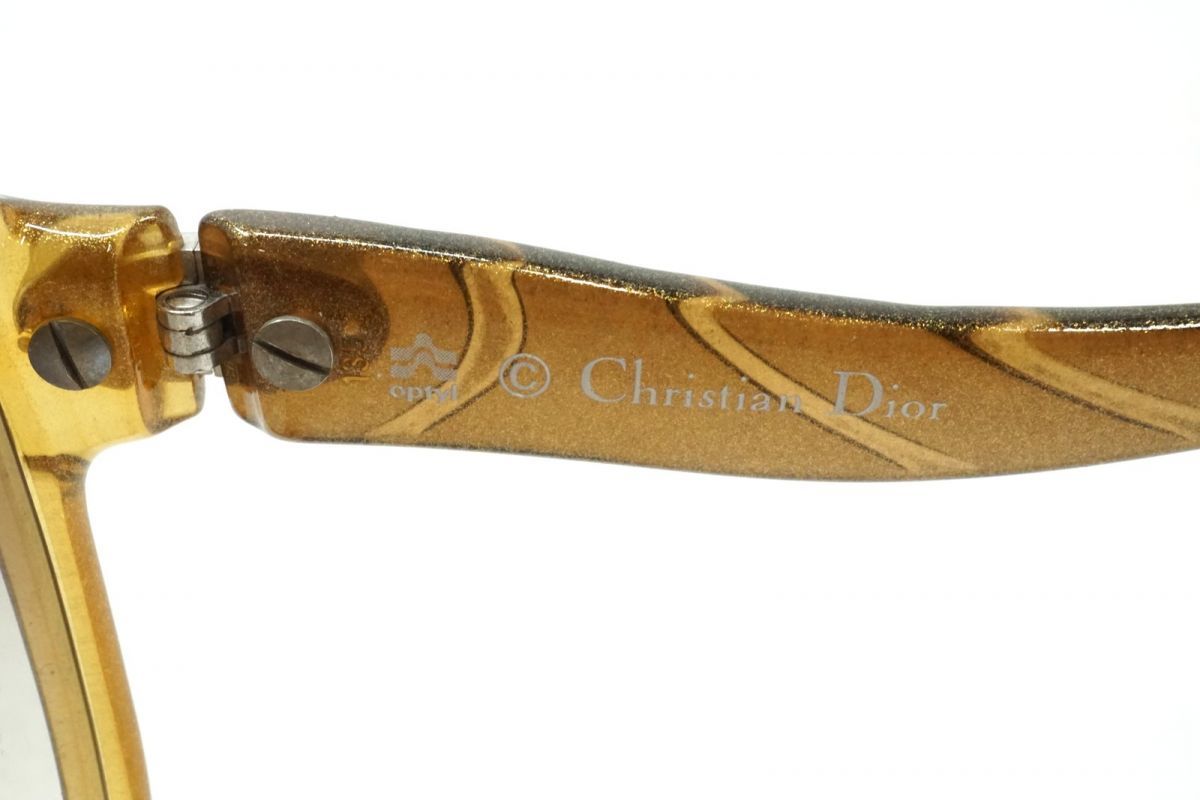 美品　ディオール　ラウンド型 ブラックフレーム サングラス　小物　ゴールドロゴ クリスチャン ディオール ヴィンテージ ビッグフレーム サングラス