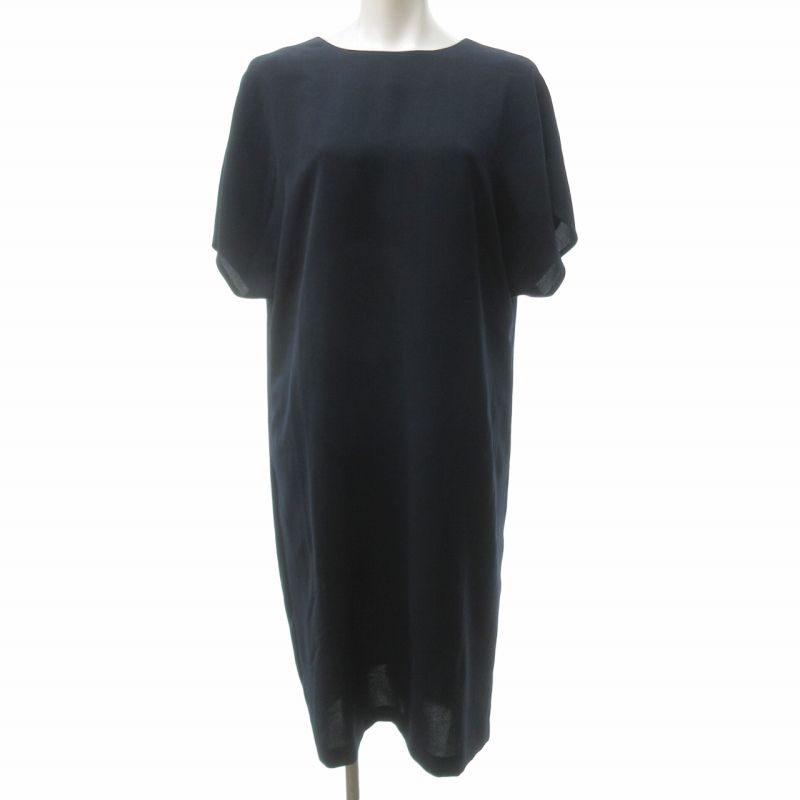 アドーア ADORE 近年 ライトジョーゼット ワンピース ロング 袖スリット セミフォーマル 531 8140413 紺 ネイビー 38 約M 1110 IBO 57