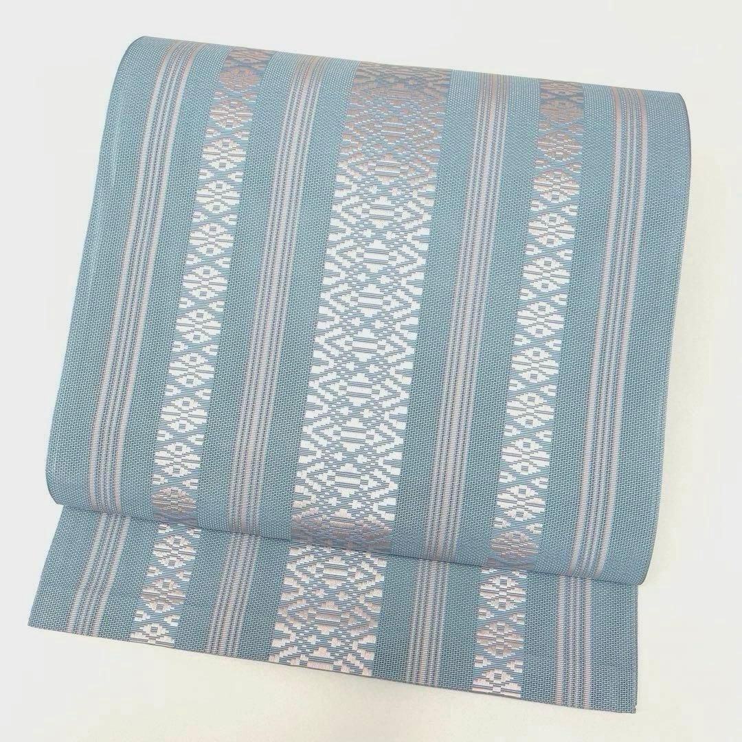 着物と帯 時流 SN 25745 s 紗献上柄 本場筑前博多帯 八寸 水色×ピンク