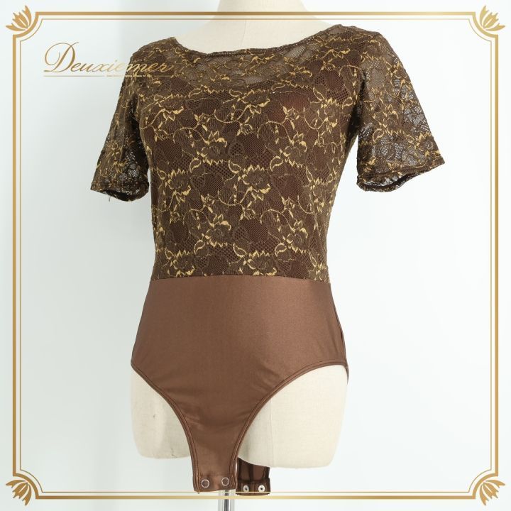 社交ダンス 衣装 レオタード ブラウン系 チャコット Chacott 花柄