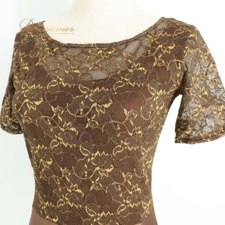 社交ダンス 衣装 レオタード ブラウン系 チャコット Chacott 花柄