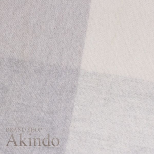 新品】エルメス マフラー カシミア100% グレー オフホワイト フリンジ