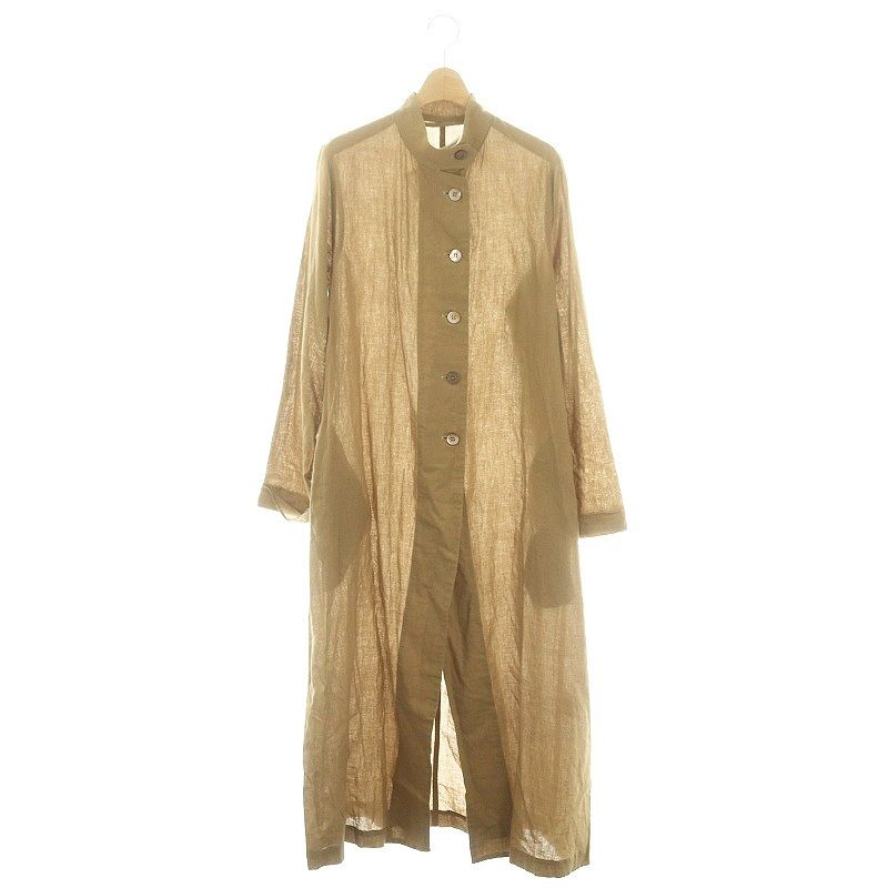 ノーウォス NOWOS Long gown ガウン カーディガン ロング S キャメル  
