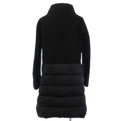 ヘルノ HERNO ロングダウンジャケット ダウンコート ウール切替 黒