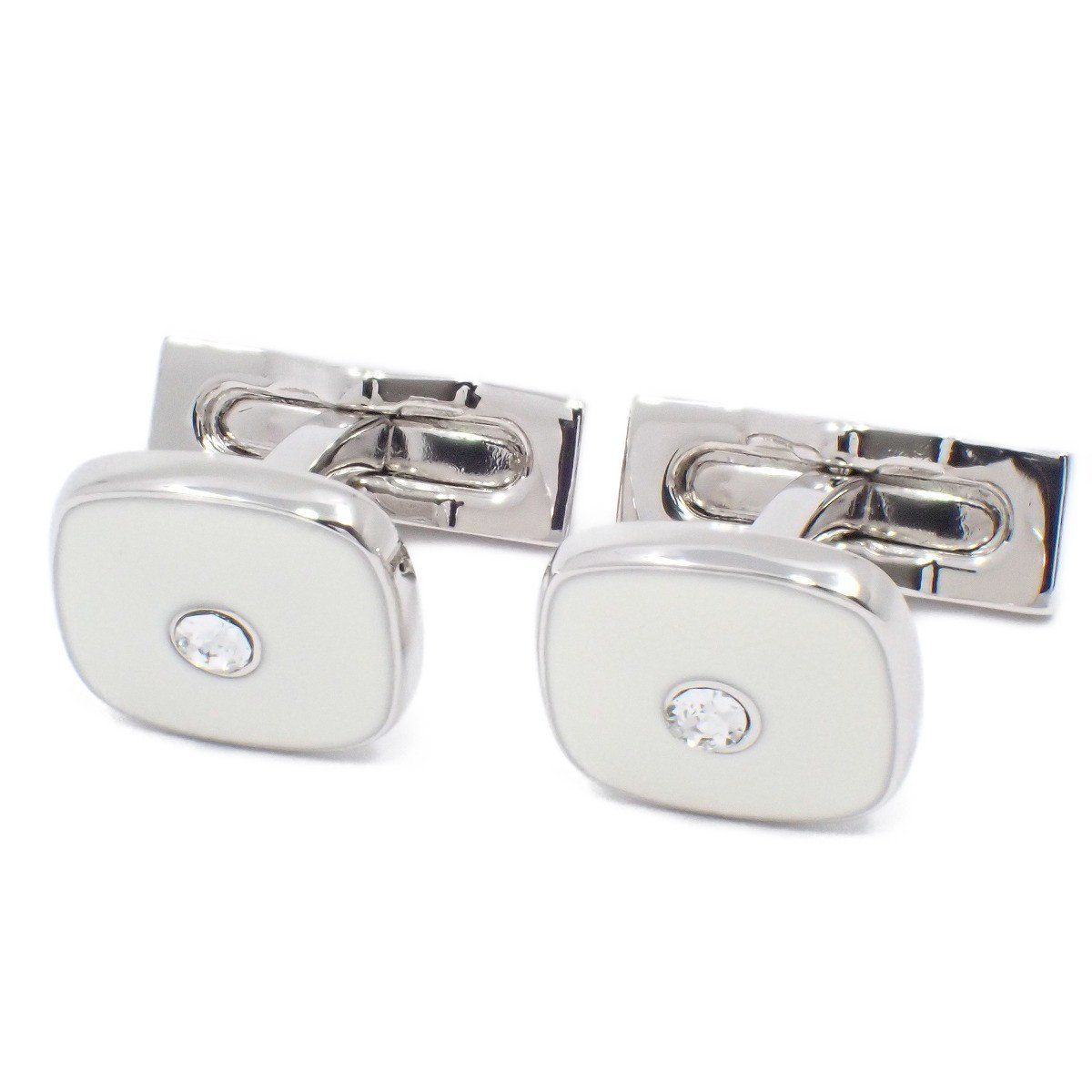 美品】S.T.Dupont デュポン スクエア カフス カフリンクス ホワイト