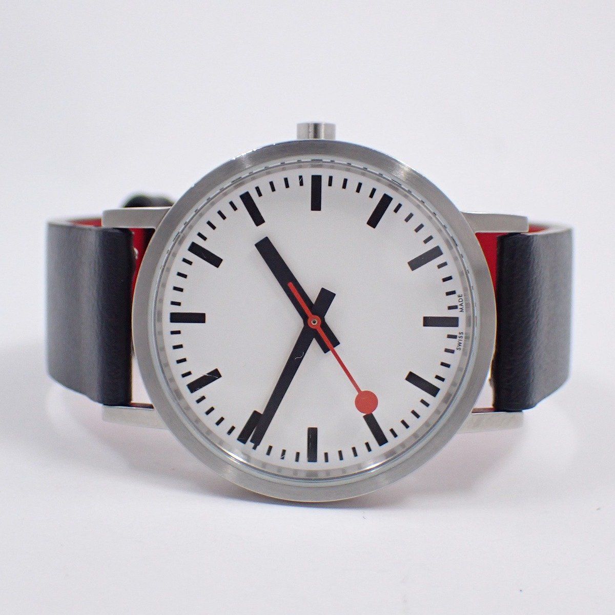 MONDINE モンディーン クラシックピュア クォーツ ボーイズ 腕時計 白文字盤 革ベルト A 660 30314 160 MV