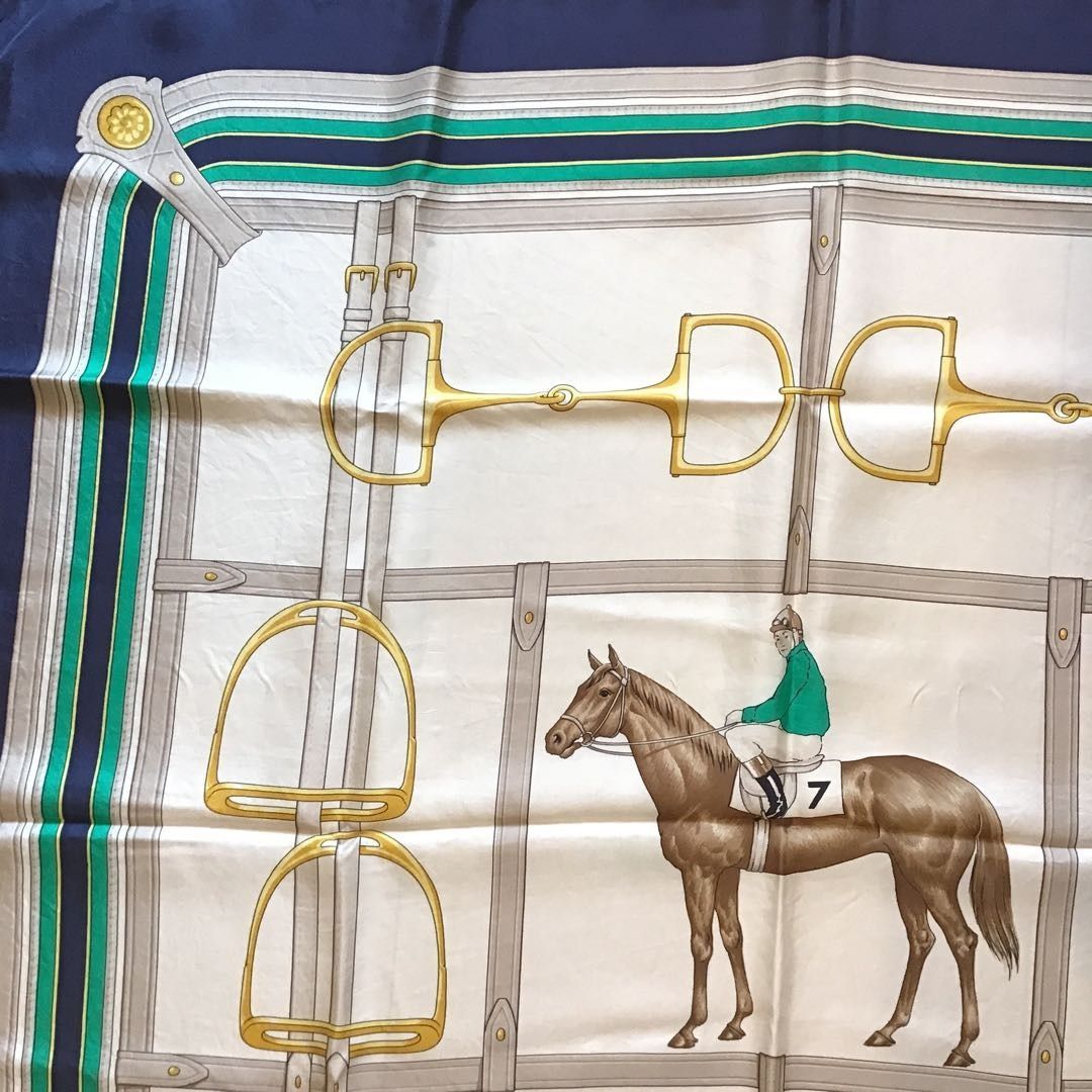 セリーヌ CELINE スカーフ シルク 競馬デザイン ホースビット 馬具