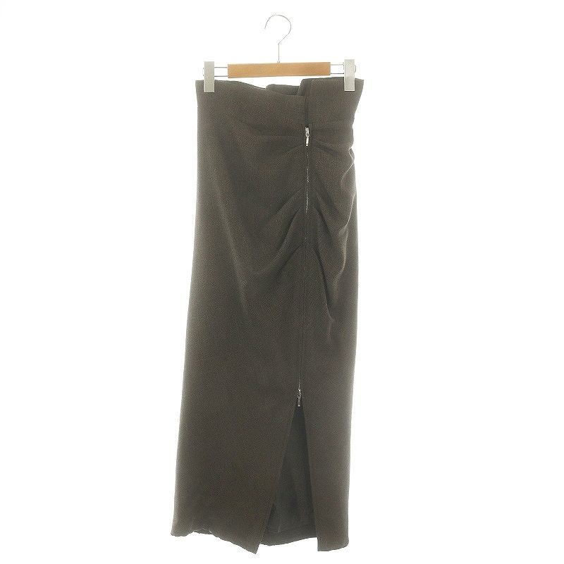 スナイデル SNIDEL 23 AW ジップスリットタイトスカート ロング 0 ダークブラウン HK OS SH