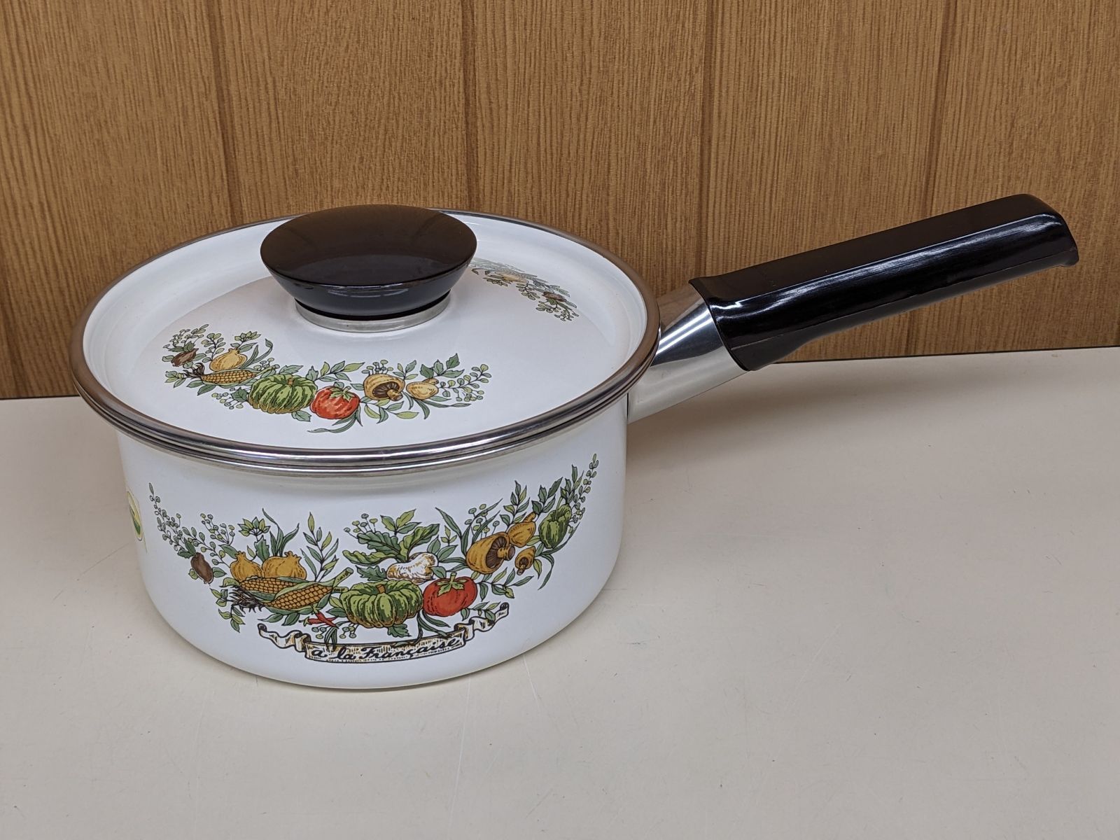 箱なしデッドストック】昭和レトロ マルビシホーロー 片手鍋 ラ