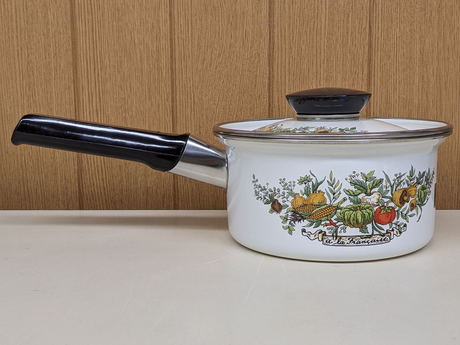 箱なしデッドストック】昭和レトロ マルビシホーロー 片手鍋 ラ