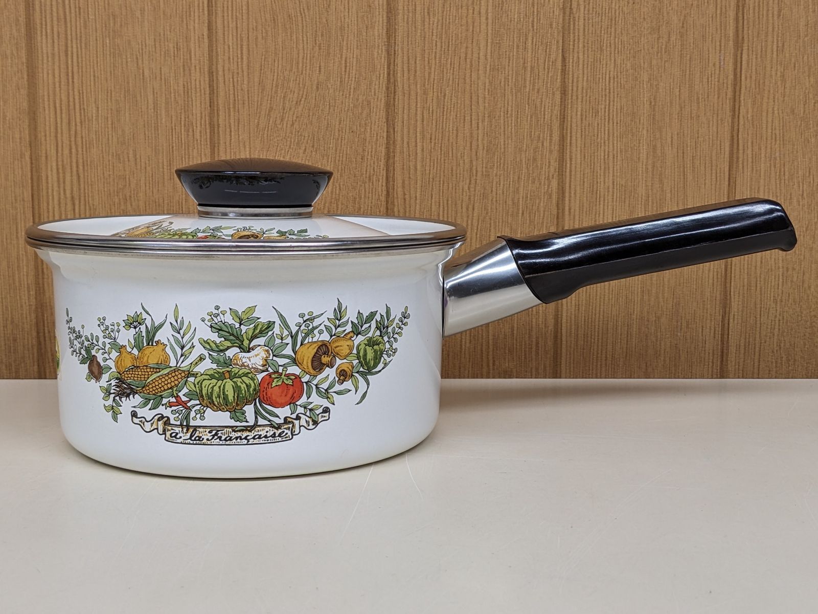 箱なしデッドストック】昭和レトロ マルビシホーロー 片手鍋 ラ