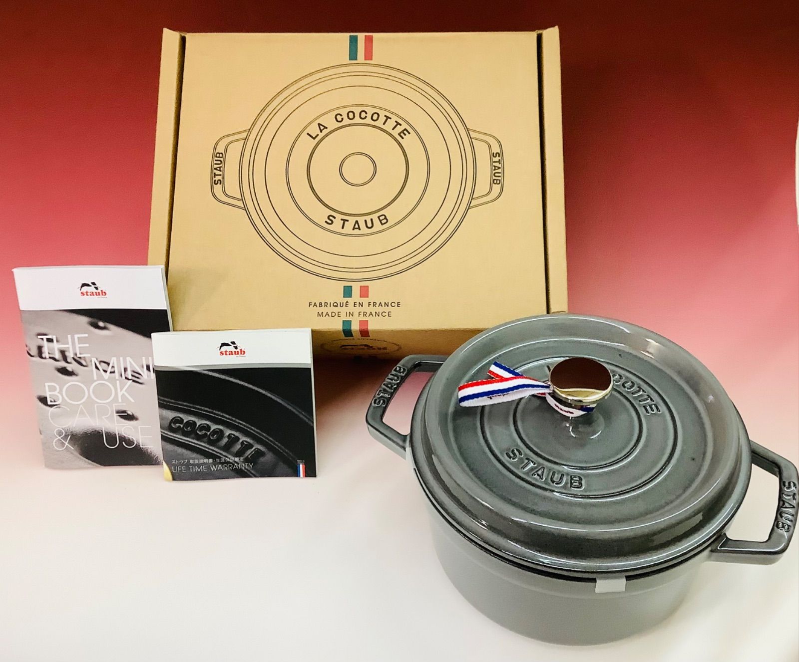 Stoubストウブ ︎ Round Cocotte 20 cm 鋳鉄 ほうろう加工 ピコ ココットラウンドグレー 40509−304 A