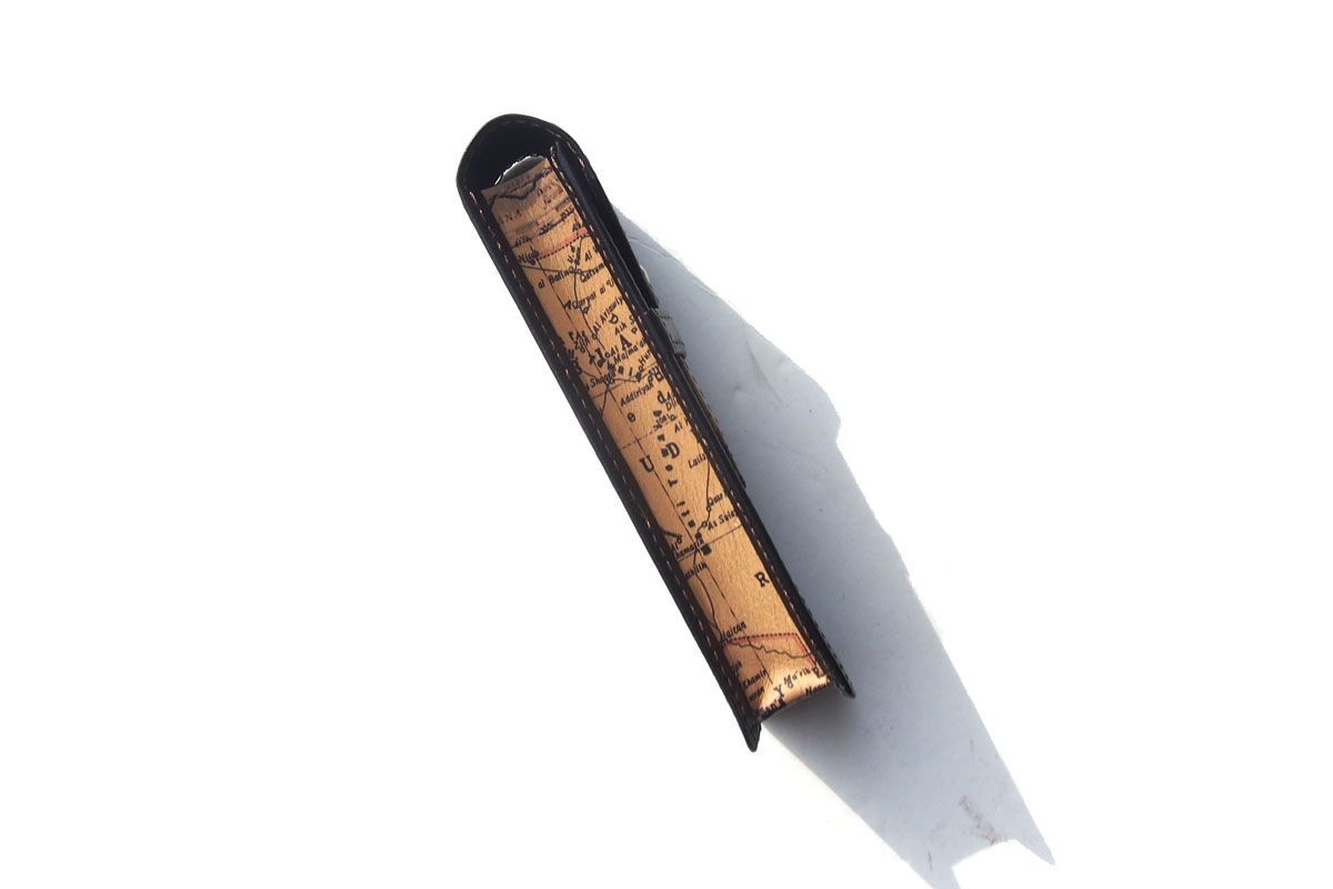  オロビアンコ 2本差しレザーペンケース マッパシリーズ ブラック その他 文房具 事務用品