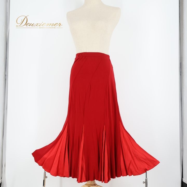 社交ダンス 衣装 スカート レッド系 チャコット Chacott 赤 レッスン