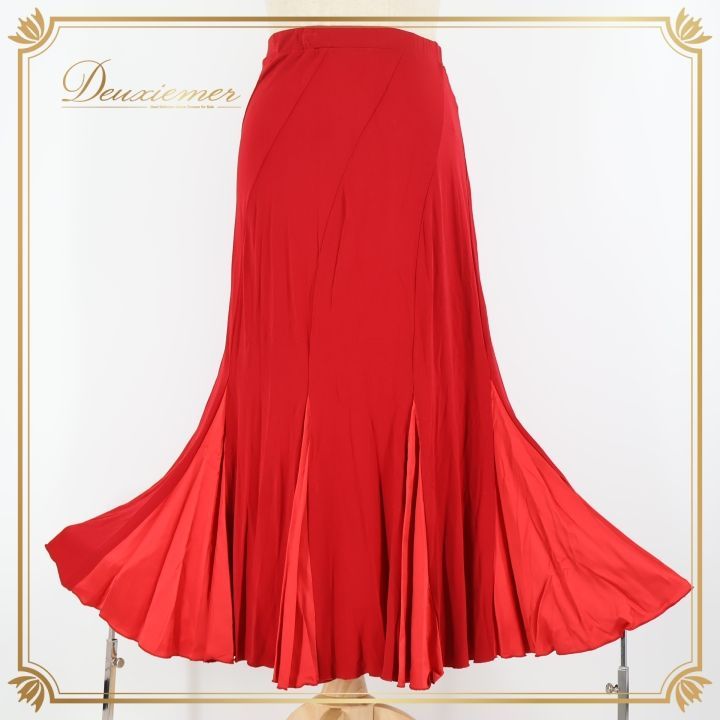 社交ダンス 衣装 スカート レッド系 チャコット Chacott 赤 レッスン