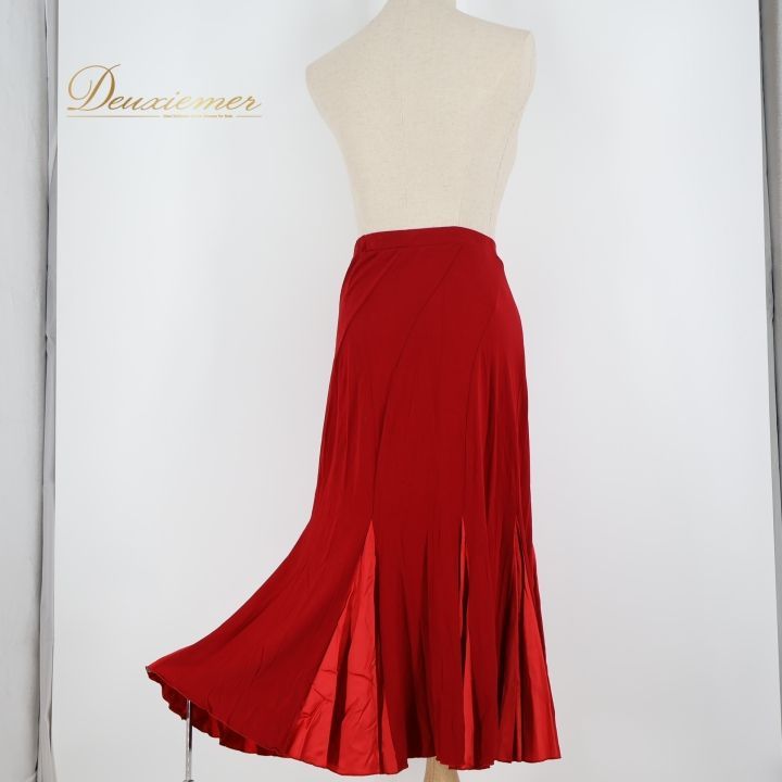 社交ダンス 衣装 スカート レッド系 チャコット Chacott 赤 レッスン