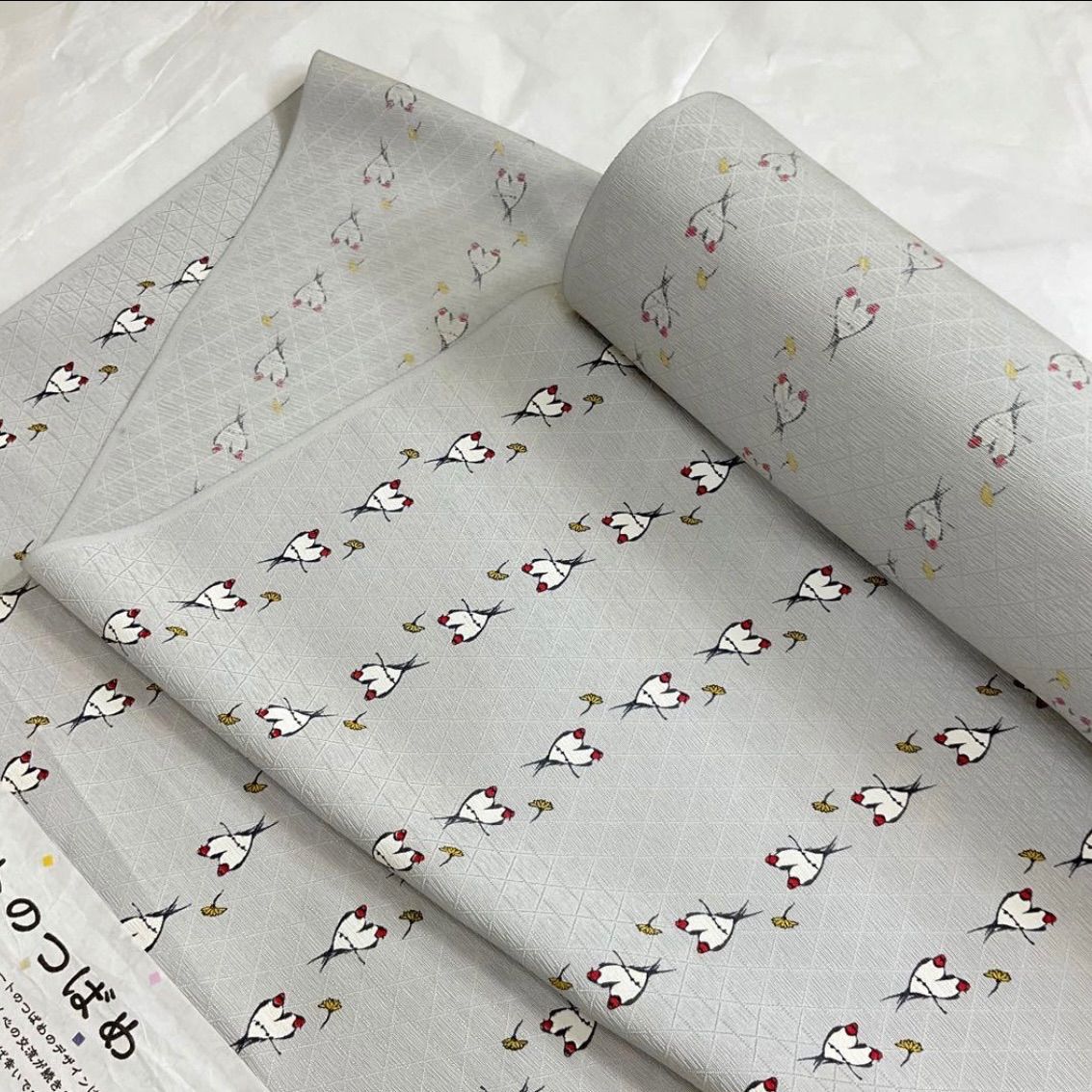  kimono one kimonoarisa 厳選 丹後ちりめん ハートのつばめ ツバメ 着尺 小紋 着物反物