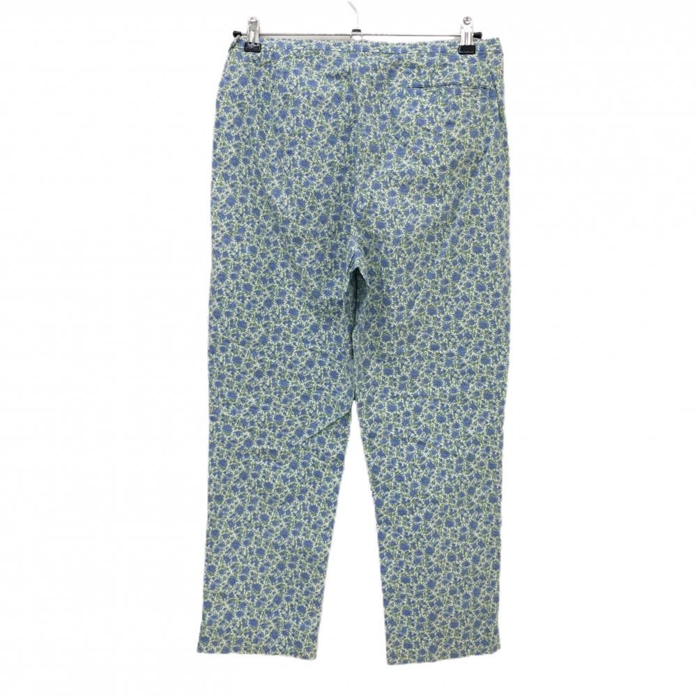 【美品】Ralph Lauren Golf レディースパンツ ラルフローレンゴルフ パンツ 白×ライトブルー 花柄 コットン混