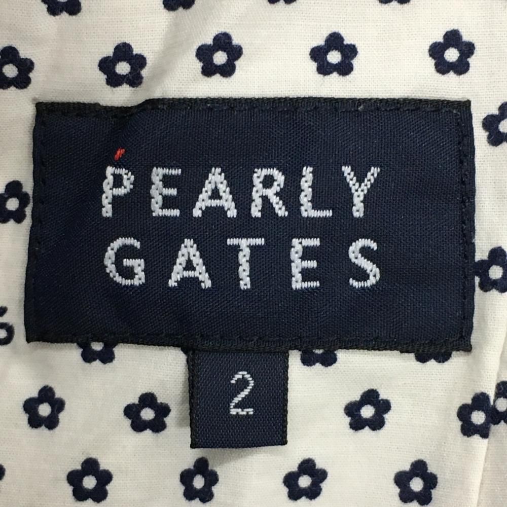 超美品】パーリーゲイツ パンツ ネイビー 地模様 ウエストロゴ