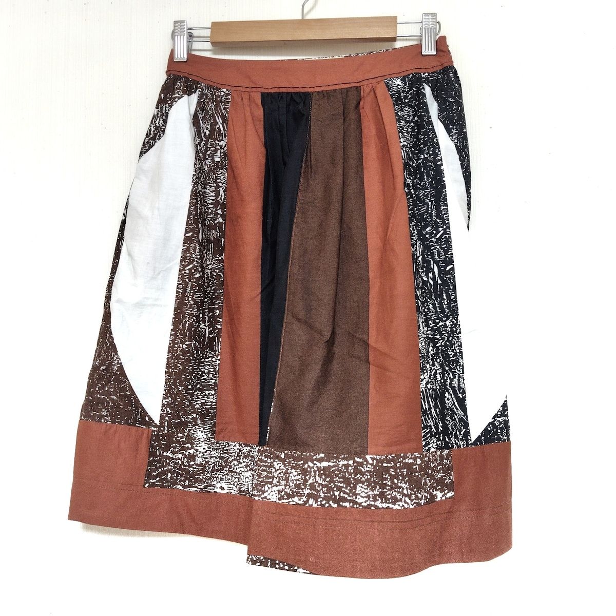 MARNI マルニ スカート サイズ38 S レディース ブラウン 黒 マルチ ひざ丈