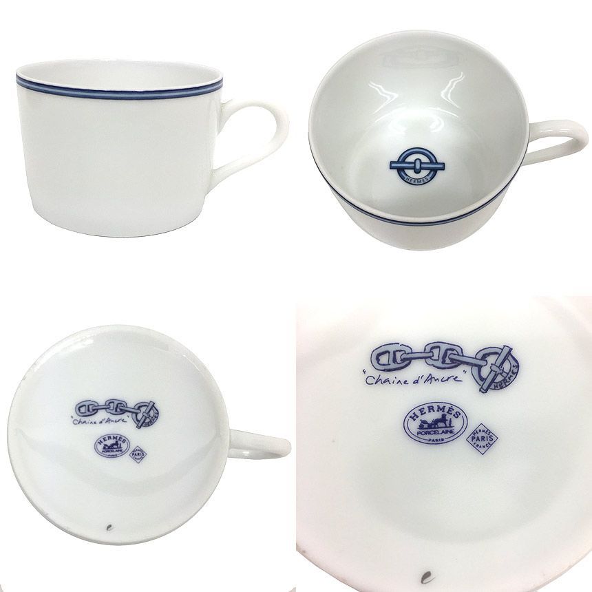 エルメス シェーヌダンクル カップ＆ソーサー ブルー 1客 aq 7335