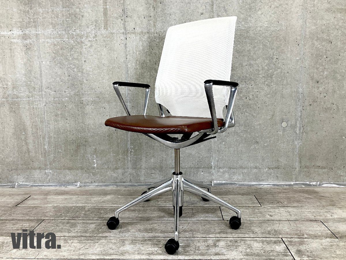 vitra/ヴィトラ□MEDA /メダ チェア□ホワイトxブラウン□メッシュx