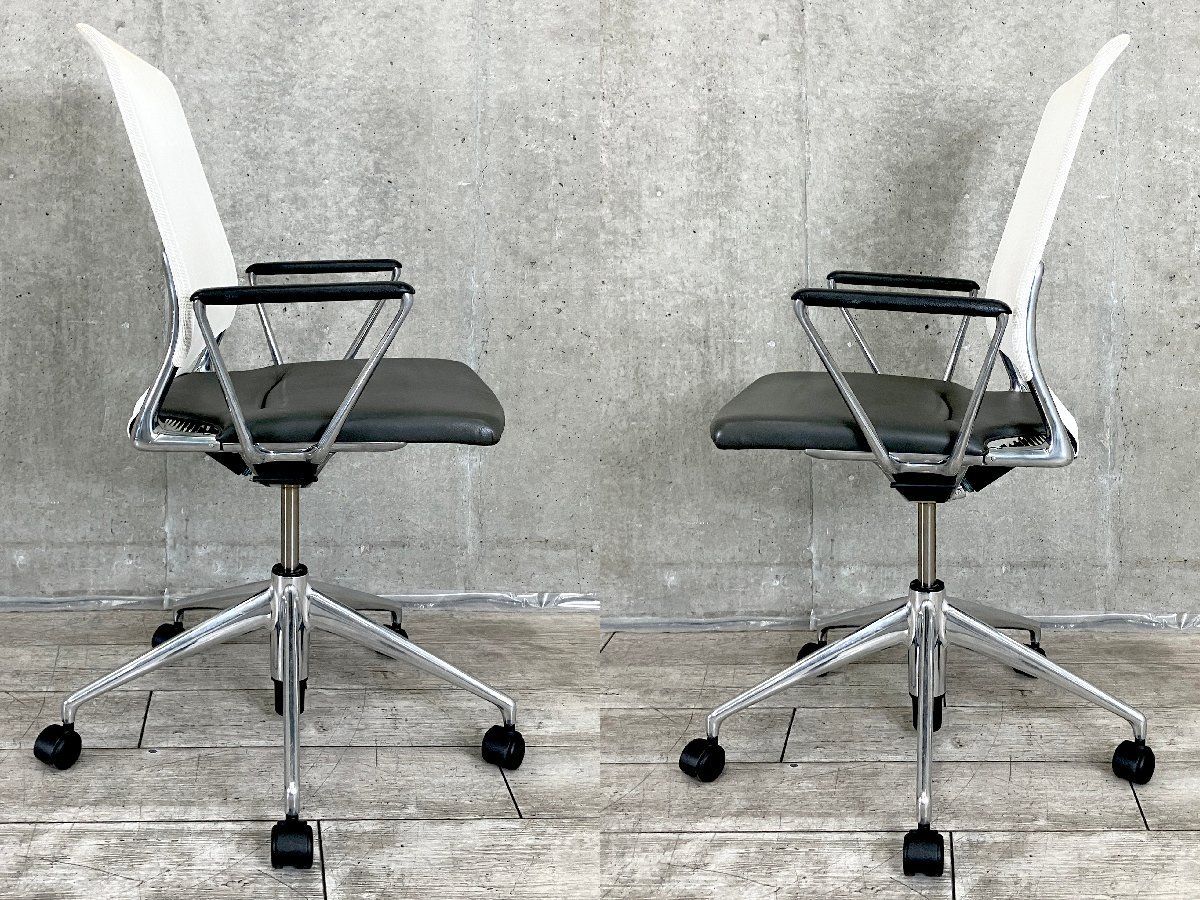 vitra/ヴィトラMEDA /メダ チェアホワイトxダークグレーメッシュx本