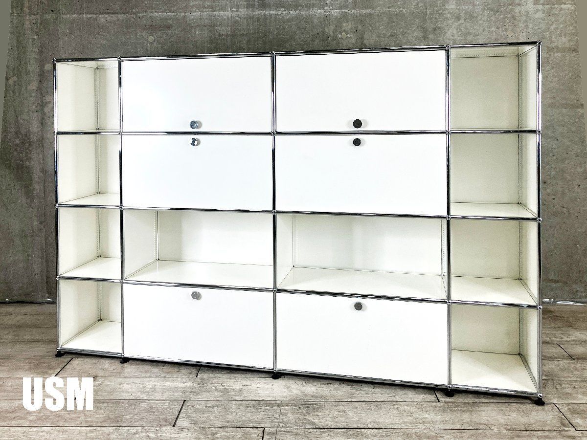 USMハラー 4列4段 キャビネット ピュアホワイト D350 FUDDOPDD