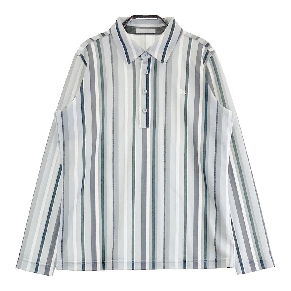 Heal Creek ストライプ ポロシャツ サイズ：42 HEAL CREEK ヒールクリーク 長袖ポロシャツ ストライプ柄