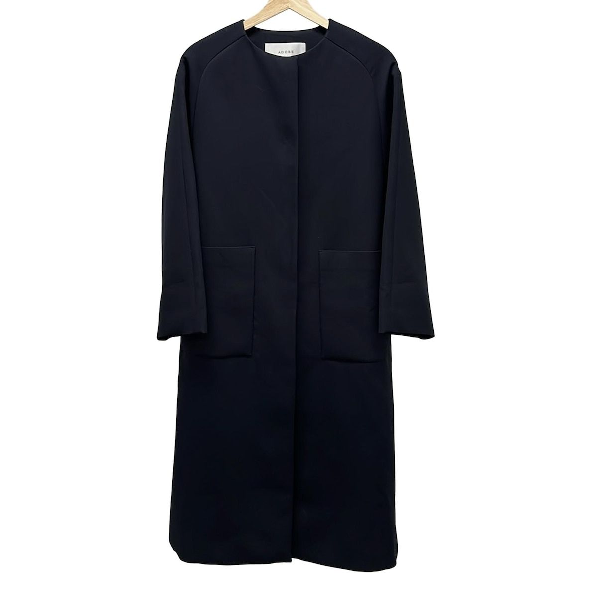 ADORE アドーア コート サイズ36 S レディース ダークネイビー 長袖 ノー 秋 冬