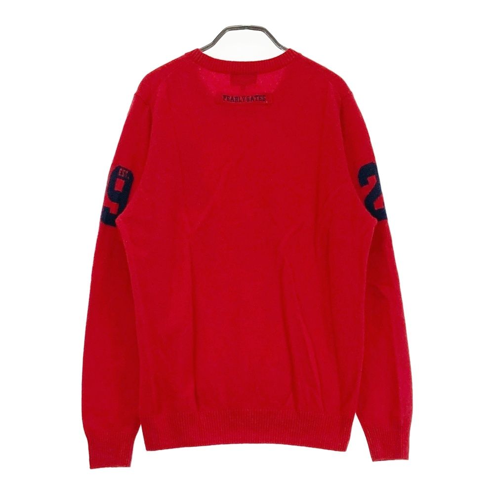 サイズ 6 PEARLY GATES パーリーゲイツ カシミヤ ニットセーター 25周年 レッド系 ゴルフウェア メンズ ストスト